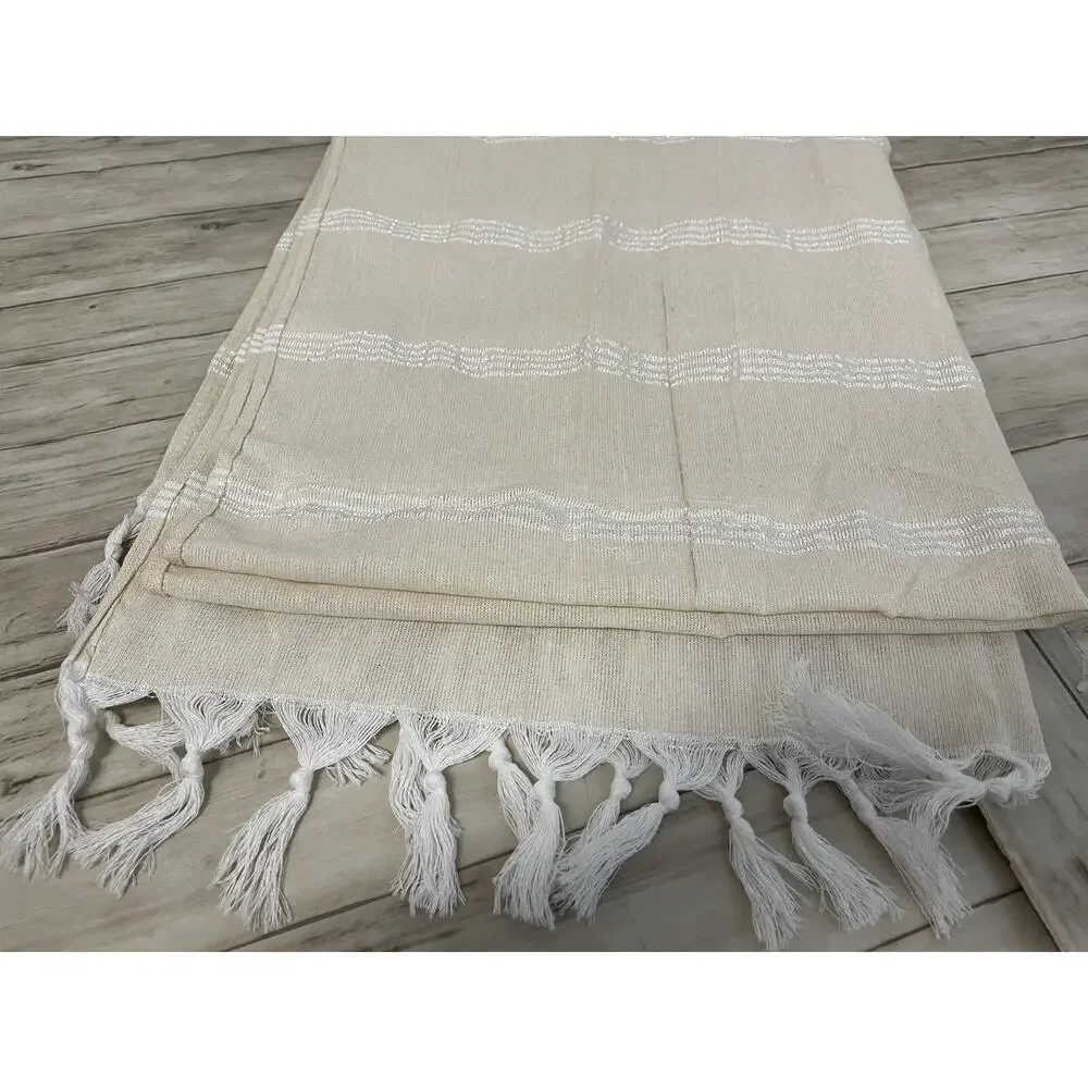 My Hamam Turkish Towel Cotton Bath Beach Hammam Peshtemal Sauna Beige Stripe N11